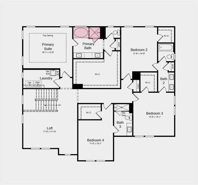 2D floor plan layout of this home in Stratford Hills, Ball Ground, GA (Image 3).