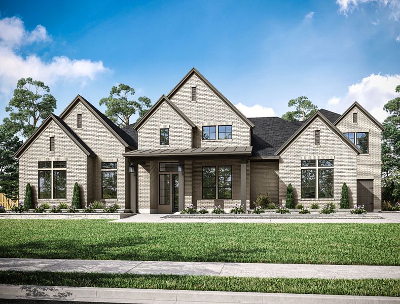 Representative exterior photo of a completed home built from the Meritage by Tri Pointe Homes in Legacy Grove, Montgomery, TX (Image 23).