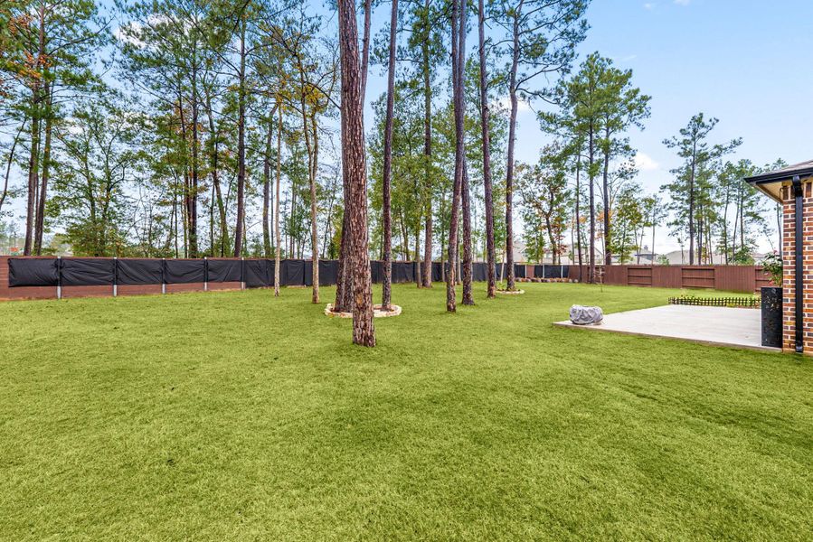 Exterior details and patio area of a home in ARTAVIA: Fairway Collection, Conroe (Image 24).