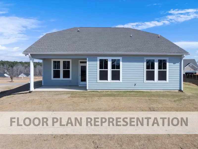 Representative exterior photo of a completed home built from the Jamison by Ivey Homes in Sinclair at Crawford Creek, Grovetown, GA (Image 16).