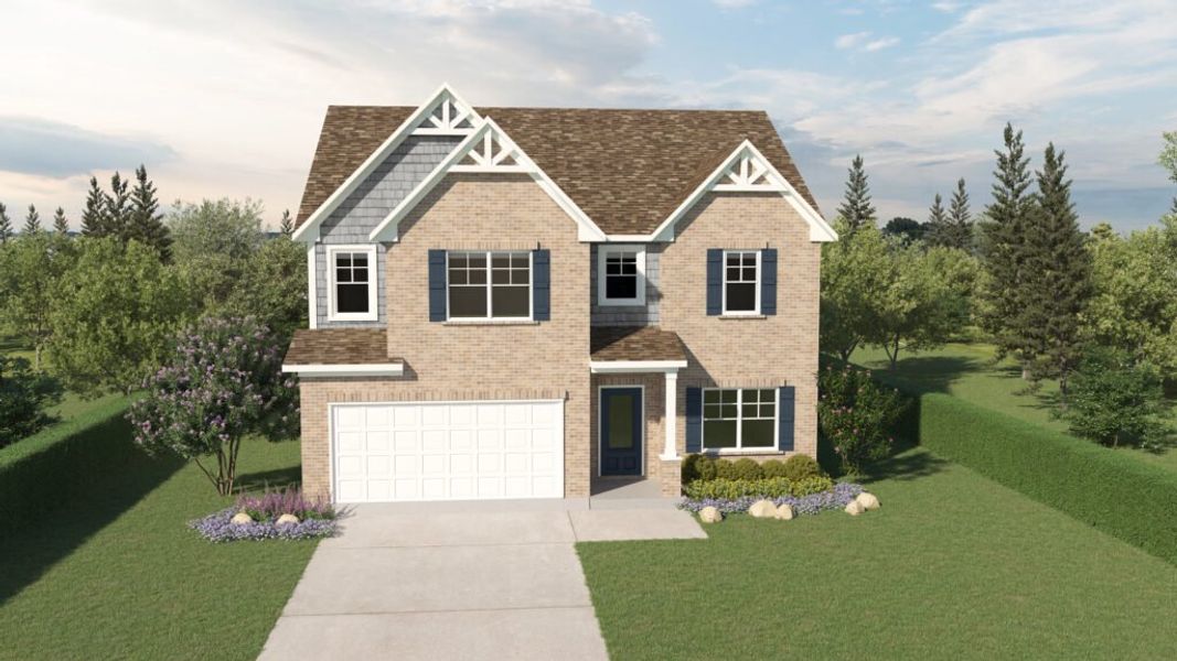 Representative exterior photo of a completed home built from the The Brentwood by Direct Residential Communities in Stephens Landing, Loganville, GA (Image 9).