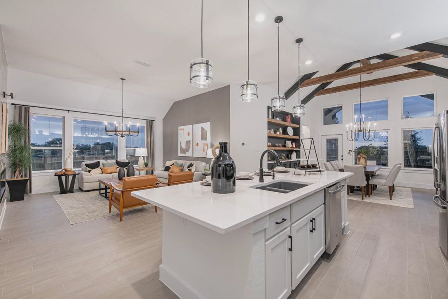 Representative furnished interior of a home built from the Charlene by Chesmar Homes in Meyer Ranch, New Braunfels (Image 9).