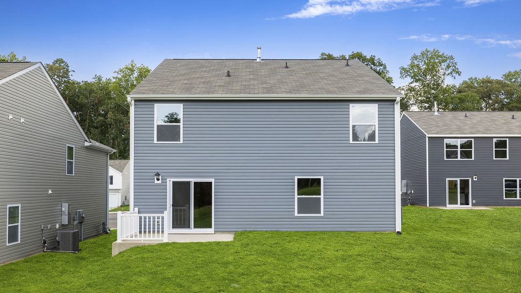 Exterior details and patio area of a home in Durbin Meadows, Fountain Inn (Image 2). Exterior details and patio area of a home in Durbin Meadows, Fountain Inn (Image 2).