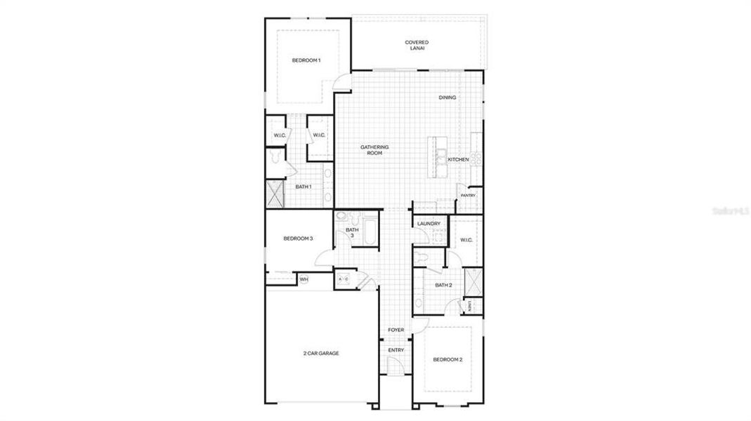 2D floor plan layout of this home in Sawmill Branch Express, Palm Coast, FL (Image 4).