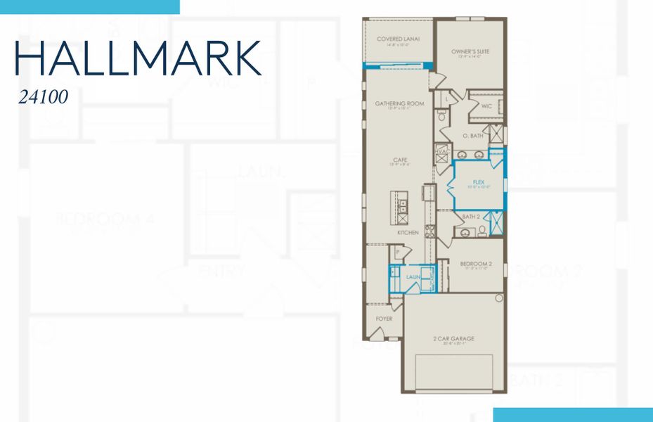2D floor plan layout of this home in Del Webb Oak Creek, North Fort Myers, FL (Image 4).