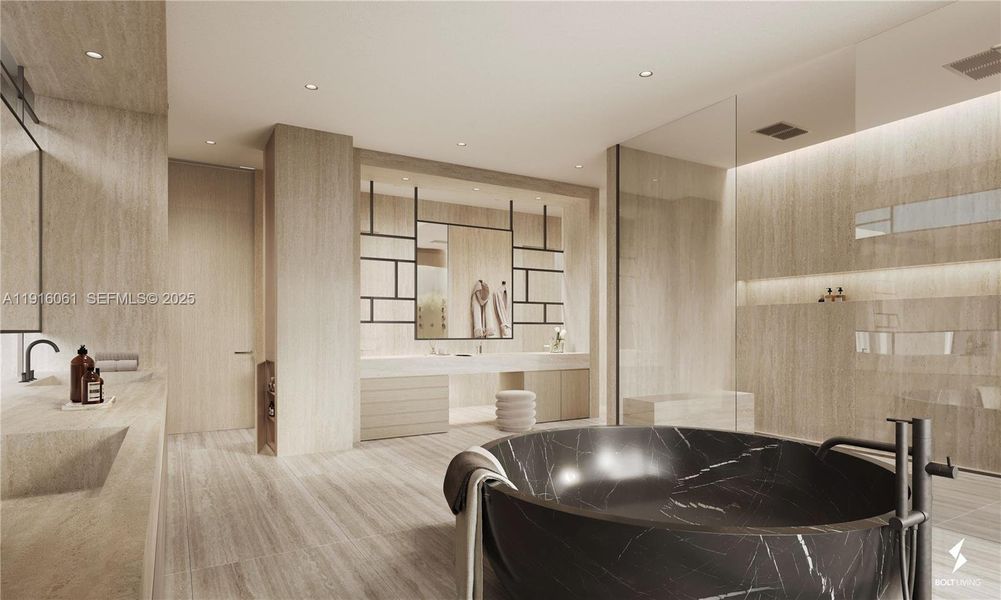 Furnished interior view inside a new home in , Surfside (Image 12).