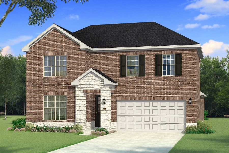 The Adella - Traditional 2 with Stone Elevation