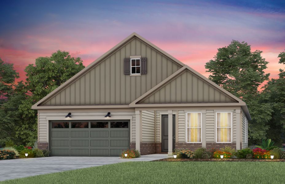 Front exterior of a new home in Forest Creek, Waxhaw, NC, highlighting curb appeal (Image 47).