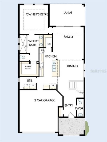 2D floor plan layout of this home in North River Ranch – Garden Series, Parrish, FL (Image 4).