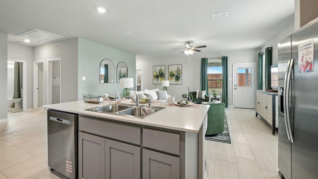 Furnished interior view inside a new home in Monarch at the Meadows, Denton (Image 7). Furnished interior view inside a new home in Monarch at the Meadows, Denton (Image 7).