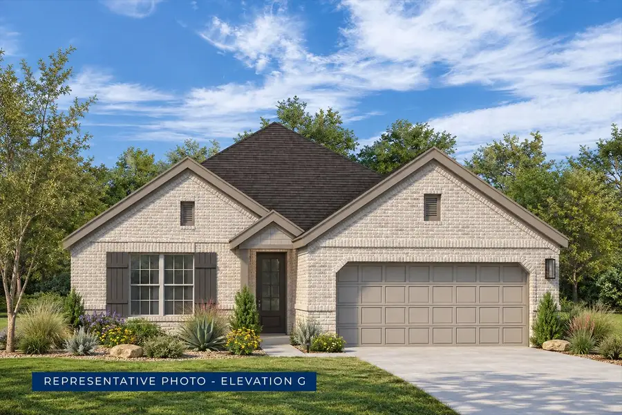 Representative exterior photo of a completed home built from the McKinley F by First Texas Homes in The Meadows, Denton, TX (Image 18).