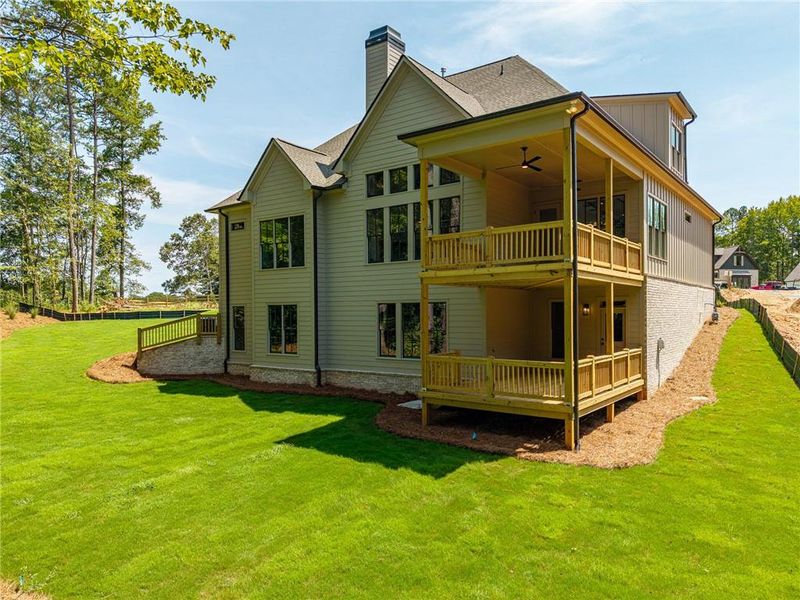 Exterior details and patio area of a home in Malone's Pond, Ball Ground (Image 36).