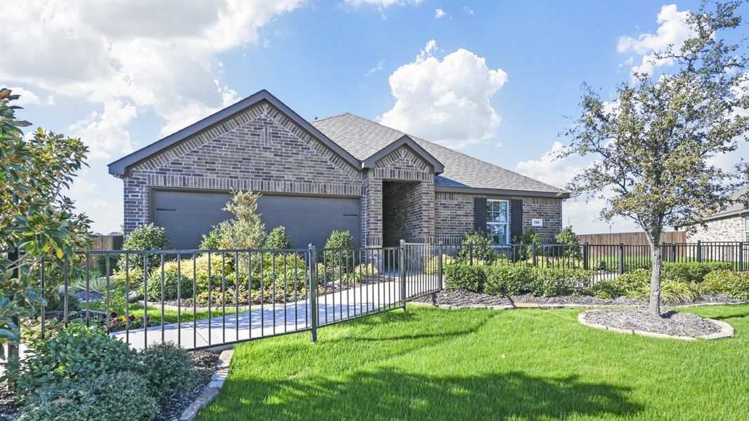 Representative exterior photo of a completed home built from the Brookshire by D.R. Horton in Winchester Crossing, Princeton, TX (Image 1).