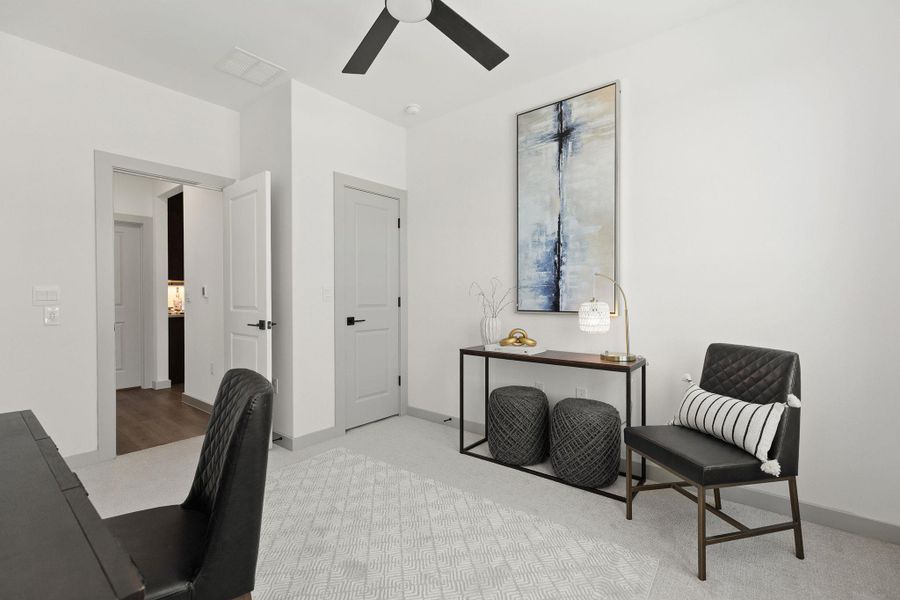 Downstairs office or bedroom w/ closet. Downstairs office or bedroom w/ closet.