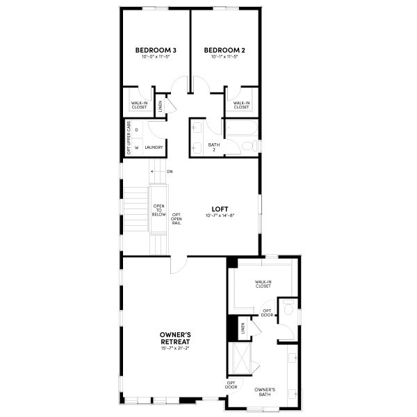 2D floor plan layout for the Spark Three by Brookfield Residential in Spark at Uplands, Westminster, CO (Image 8).