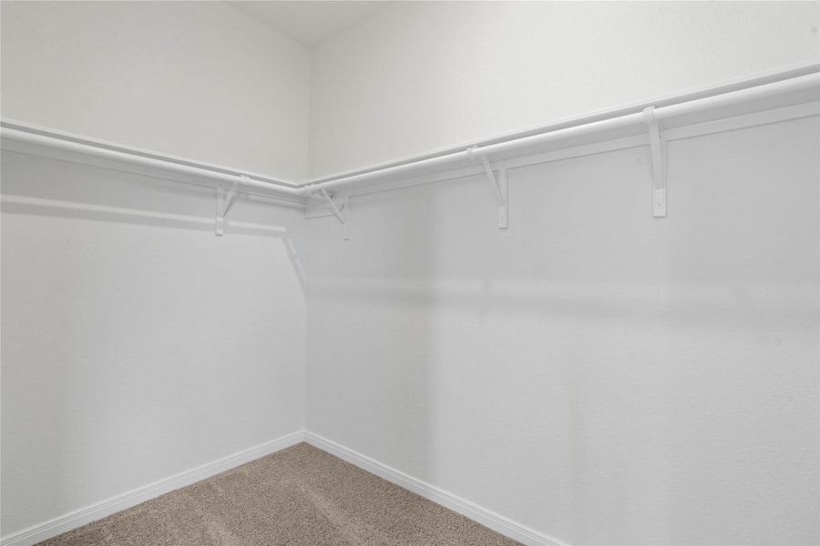 This is one of two walk-in closets! High shelving and multiple rows to hang clothing. This is one of two walk-in closets! High shelving and multiple rows to hang clothing.