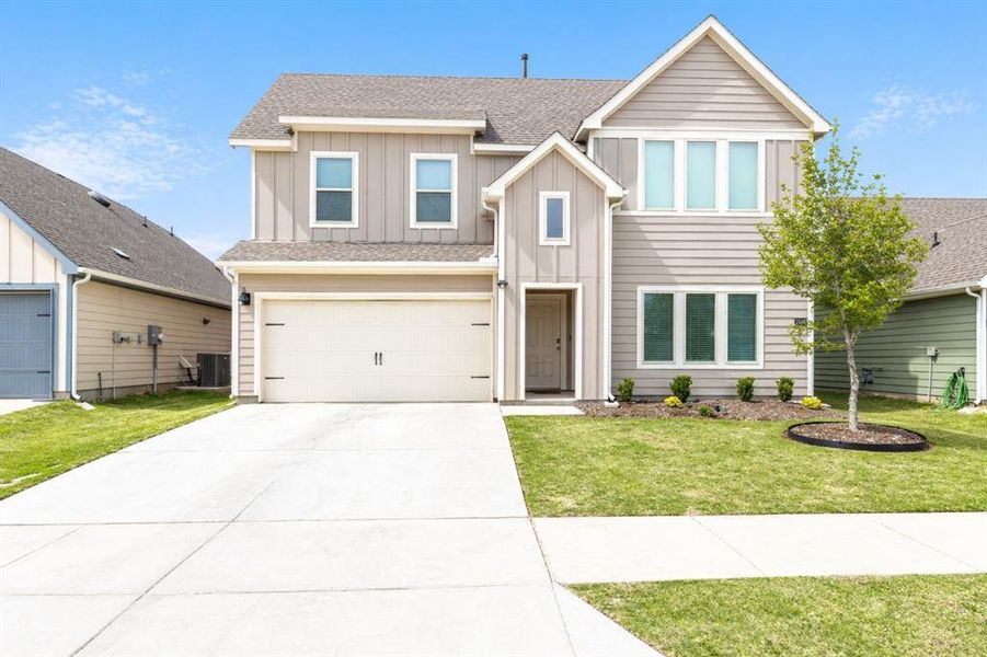 Front exterior of a new home in , Providence Village, TX, highlighting curb appeal (Image 1). Front exterior of a new home in , Providence Village, TX, highlighting curb appeal (Image 1).