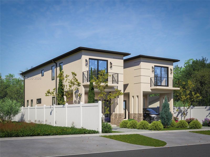 Front exterior of a new home in , Miami, FL, highlighting curb appeal (Image 12).