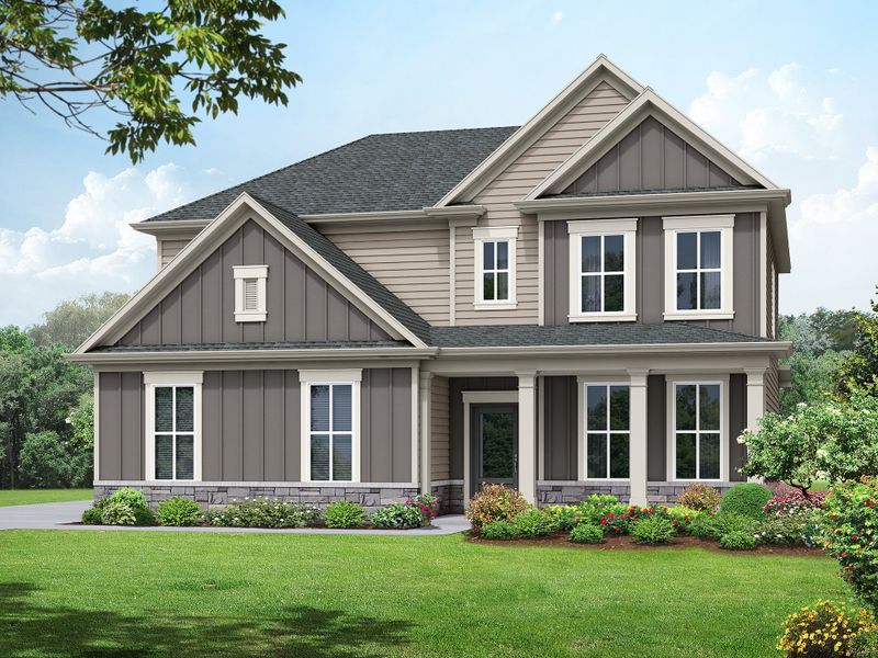 Representative exterior photo of a completed home built from the The Farmington by My Home Communities in Legends at Old Monroe, Monroe, GA (Image 7).