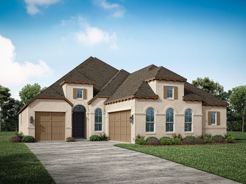Representative exterior photo of a completed home built from the 235 by Highland Homes in Pecan Square, Northlake, TX (Image 2).