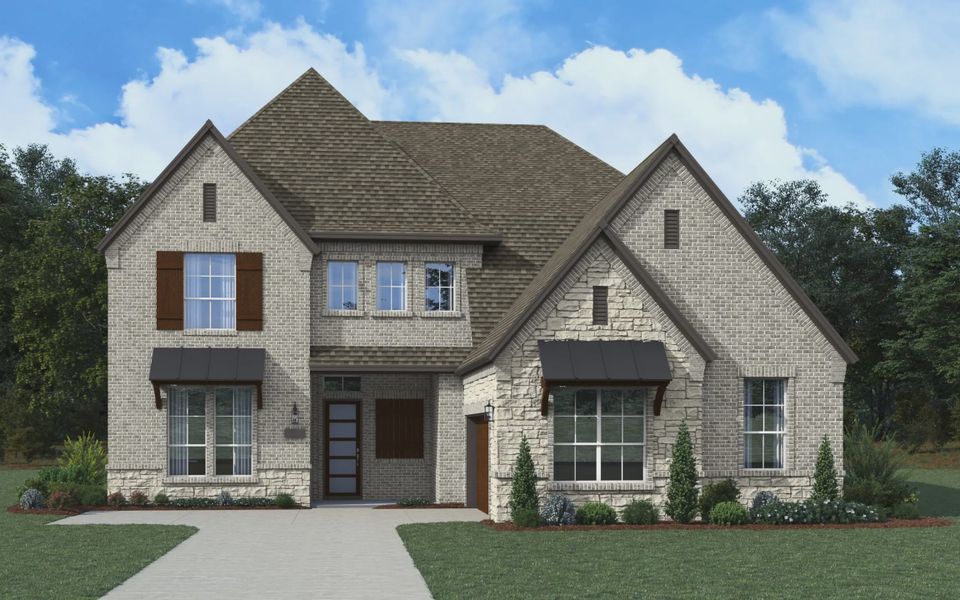 Representative exterior photo of a completed home built from the Danville by Chesmar Homes in Canyon Falls, Argyle, TX (Image 19).