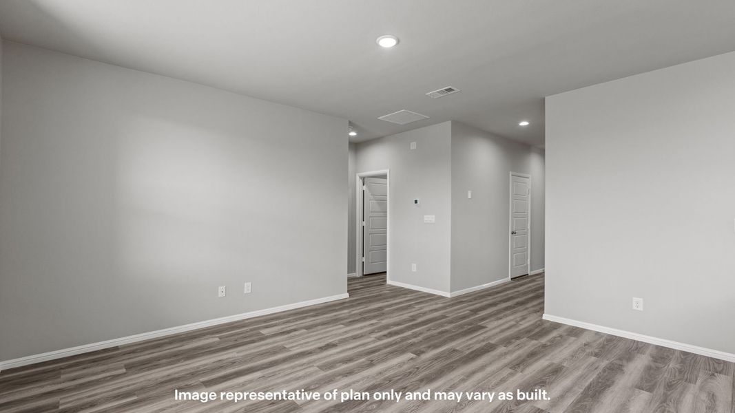 Representative unfurnished interior of a home built from the Tupelo by D.R. Horton in Mustang Ridge, Andrews (Image 11). Representative unfurnished interior of a home built from the Tupelo by D.R. Horton in Mustang Ridge, Andrews (Image 11).