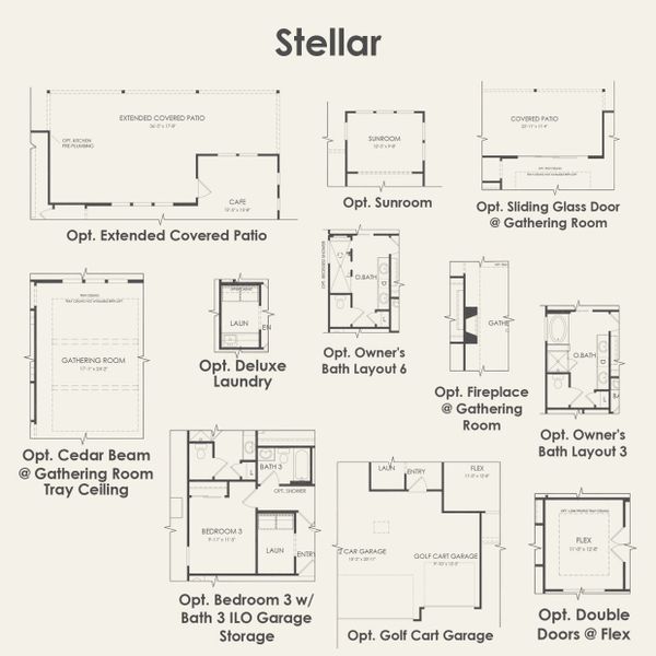 2D floor plan layout for the Stellar by Del Webb in Del Webb Sonoma Verde, Rockwall, TX (Image 3).