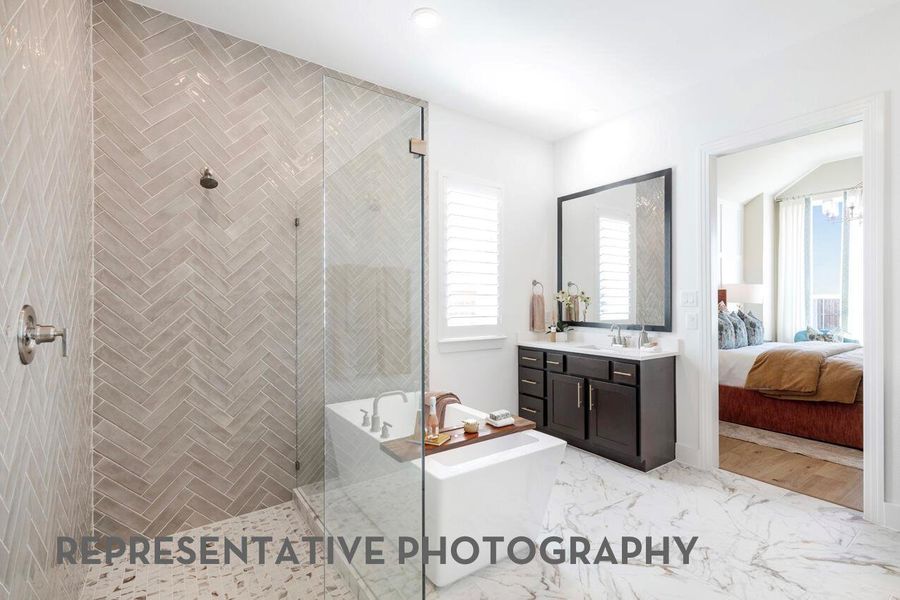 Furnished interior view inside a new home in 6 Creeks at Waterridge, Kyle (Image 21).