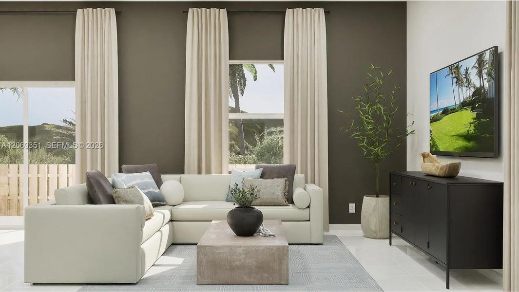 Furnished interior view inside a new home in Coral Landings, Miami (Image 7). Furnished interior view inside a new home in Coral Landings, Miami (Image 7).