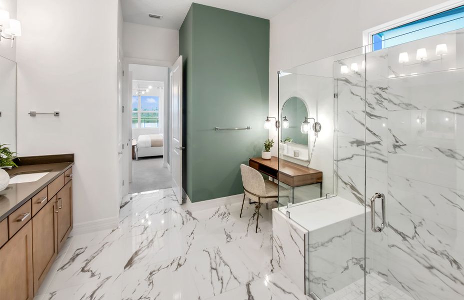 Representative furnished interior of a home built from the Prestige by DiVosta in Emerson Oaks, Vero Beach (Image 40).