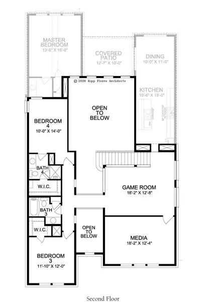 2D floor plan layout for the Camille by Landon Homes in Lexington Frisco, Frisco, TX (Image 4).