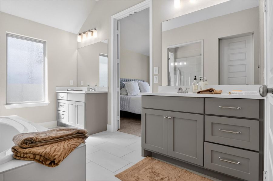 Furnished interior view inside a new home in Wolf Ranch, Georgetown (Image 19).
