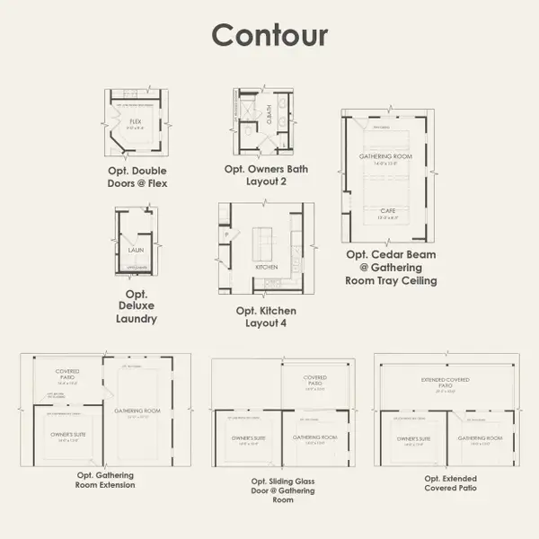 2D floor plan layout for the Contour by Del Webb in Del Webb at Trinity Falls, McKinney, TX (Image 4). 2D floor plan layout for the Contour by Del Webb in Del Webb at Trinity Falls, McKinney, TX (Image 4).