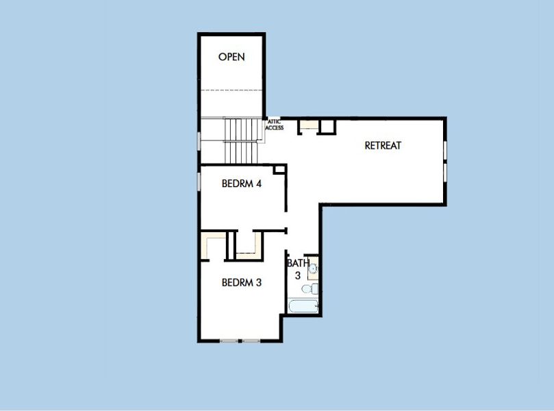 2D floor plan layout for the The Myrtle by David Weekley Homes in Meyer Ranch – Select Reserve Series, Canyon Lake, TX (Image 4). 2D floor plan layout for the The Myrtle by David Weekley Homes in Meyer Ranch – Select Reserve Series, Canyon Lake, TX (Image 4).