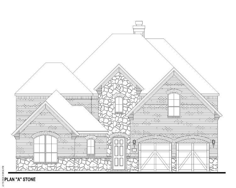 Plan 609 Elevation A w/ Stone
