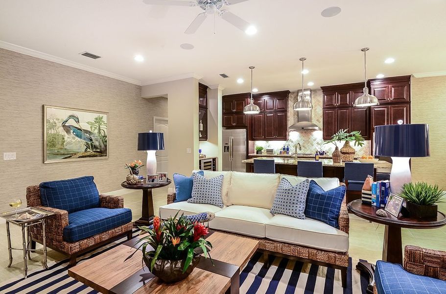 Furnished interior view inside a new home in Boca Royale Golf & Country Club at Wellen Park, Englewood (Image 6).