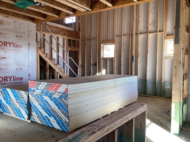 In-progress construction of a new home in The Homestead at Lariat, Liberty Hill, TX (Image 9).