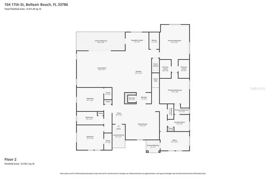 2D floor plan layout of this home in , Belleair Beach, FL (Image 5).