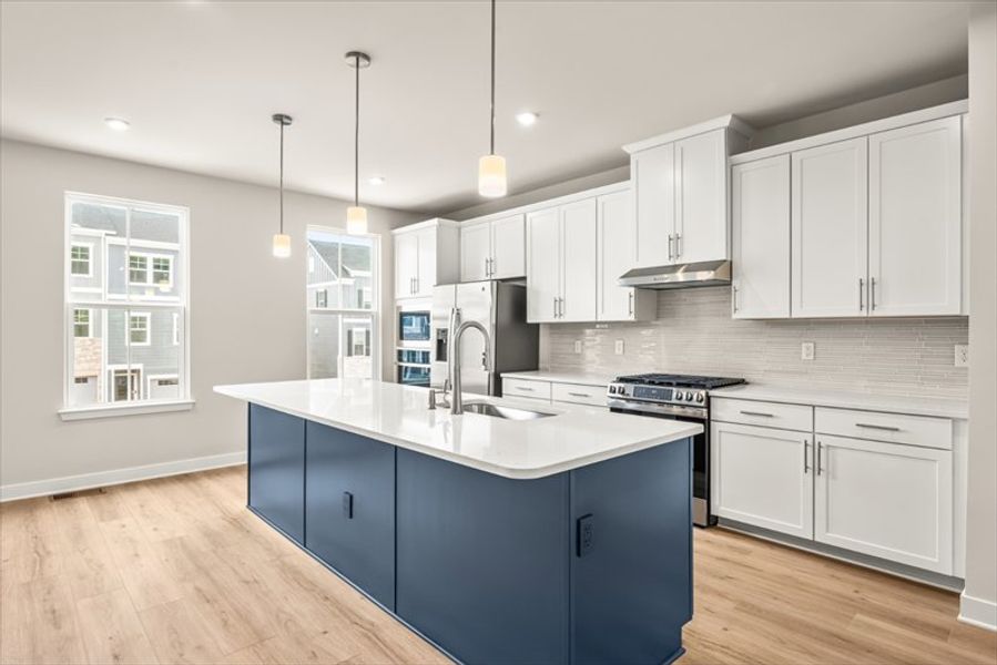 Furnished interior view inside a new home in Townes at The Station, Apex (Image 4).