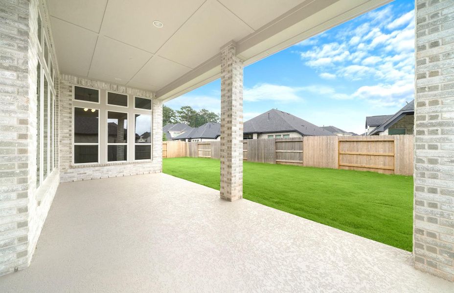 Exterior details and patio area of a home in Audubon 60', Magnolia (Image 27).