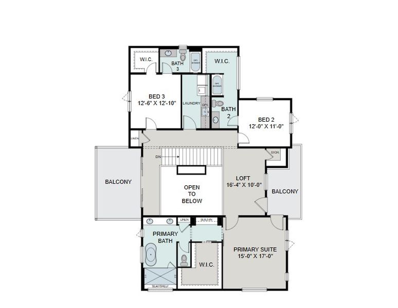 2D floor plan layout for the Fir by Work Shop Colorado in Signature at Crystal Valley, Castle Rock, CO (Image 4).