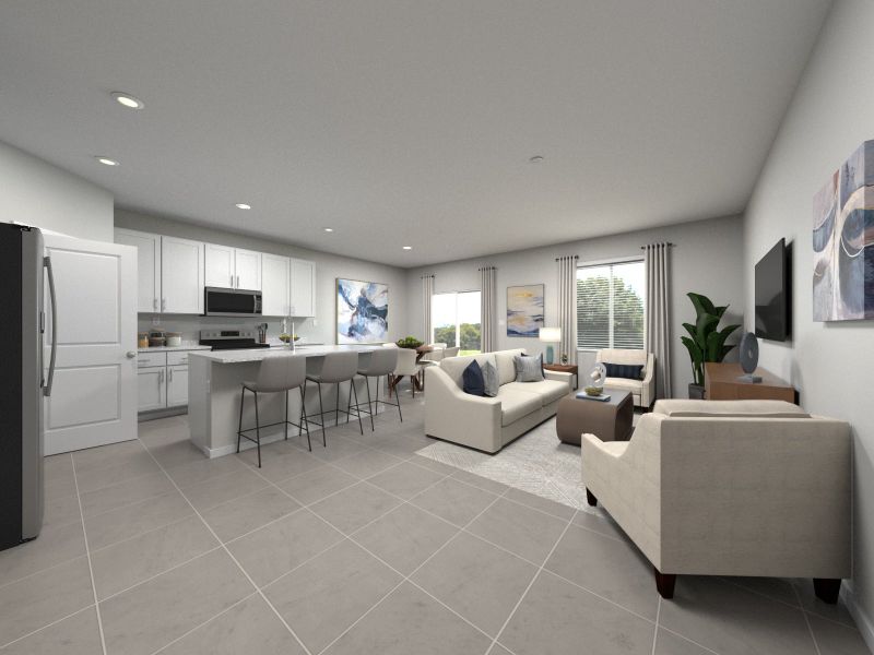 Furnished interior view inside a new home in Kings Preserve, Jacksonville (Image 5). Furnished interior view inside a new home in Kings Preserve, Jacksonville (Image 5).