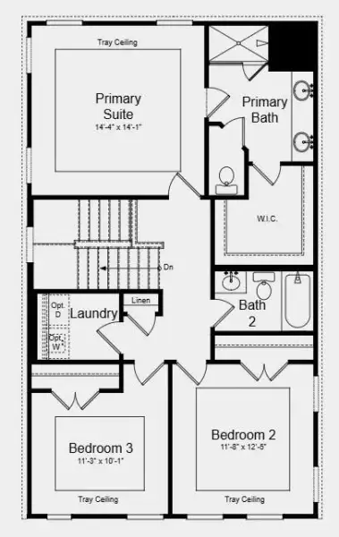2D floor plan layout of this home in Rosewood Farm, Lawrenceville, GA (Image 5).
