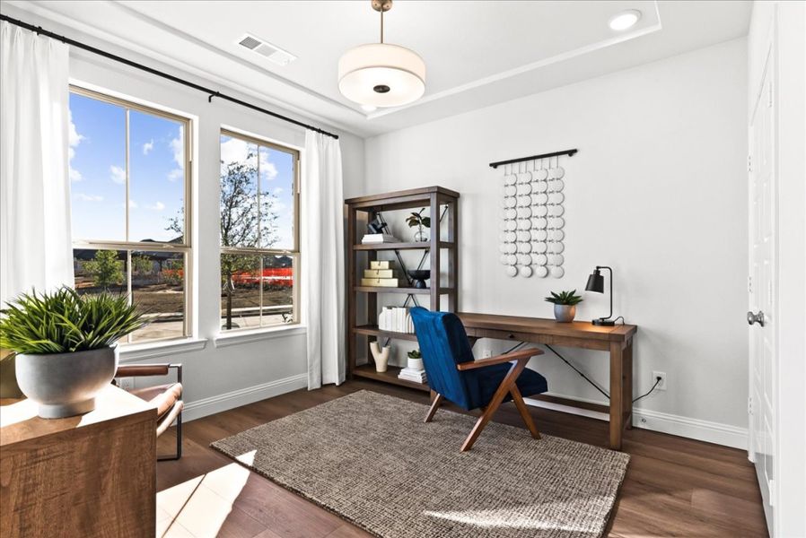 Representative furnished interior of a home built from the Highfield by Pacesetter Homes in La Terra at Uptown Celina, Celina (Image 17).
