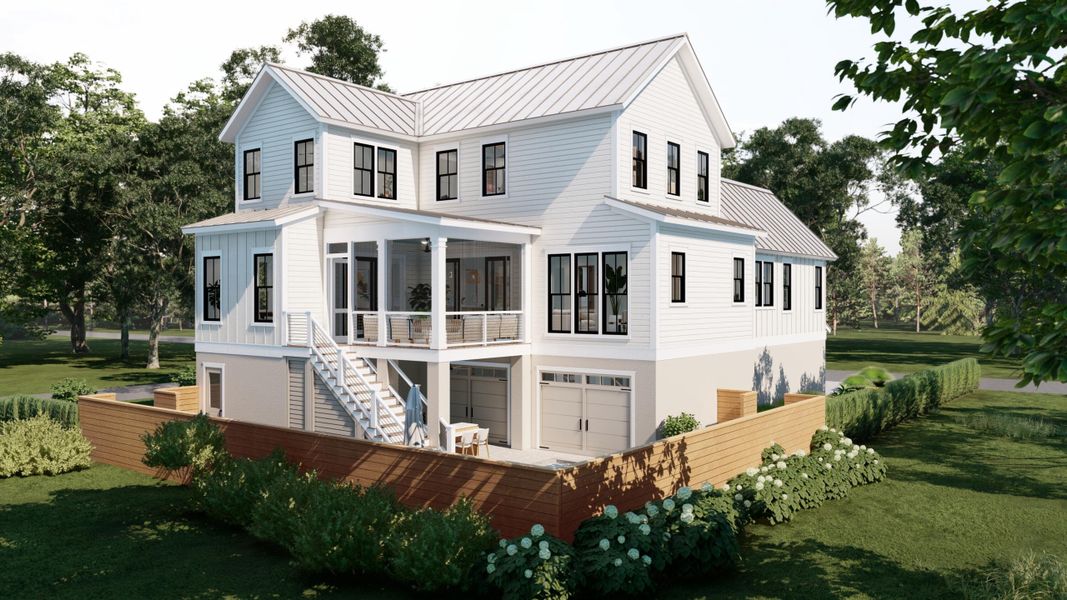 Front exterior of a new home in , Isle Of Palms, SC, highlighting curb appeal (Image 27).