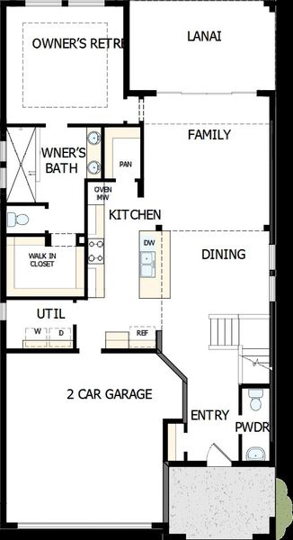 2D floor plan layout of this home in North River Ranch – Garden Series, Parrish, FL (Image 3). 2D floor plan layout of this home in North River Ranch – Garden Series, Parrish, FL (Image 3).