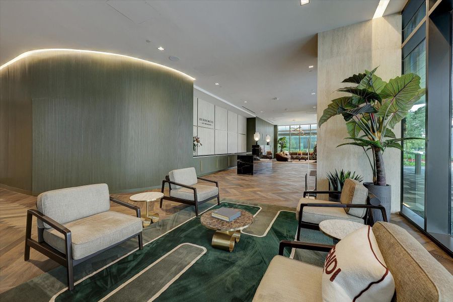 Residences at the Allen unit 2601 has the luxury of a condo with the benefits of a hotel just steps away.