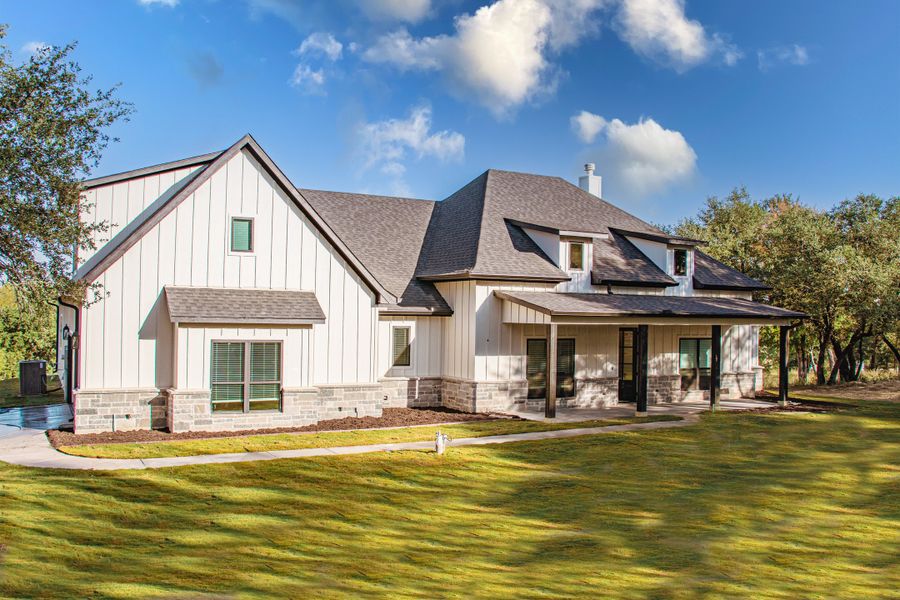 Representative exterior photo of a completed home built from the Danville by Trinity Classic Homes in Zion Trails, Poolville, TX (Image 13). Representative exterior photo of a completed home built from the Danville by Trinity Classic Homes in Zion Trails, Poolville, TX (Image 13).