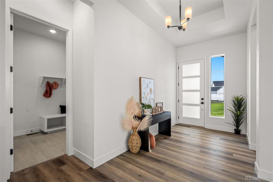 Furnished interior view inside a new home in Cloverleaf - Pinnacle Collection, Monument (Image 4).