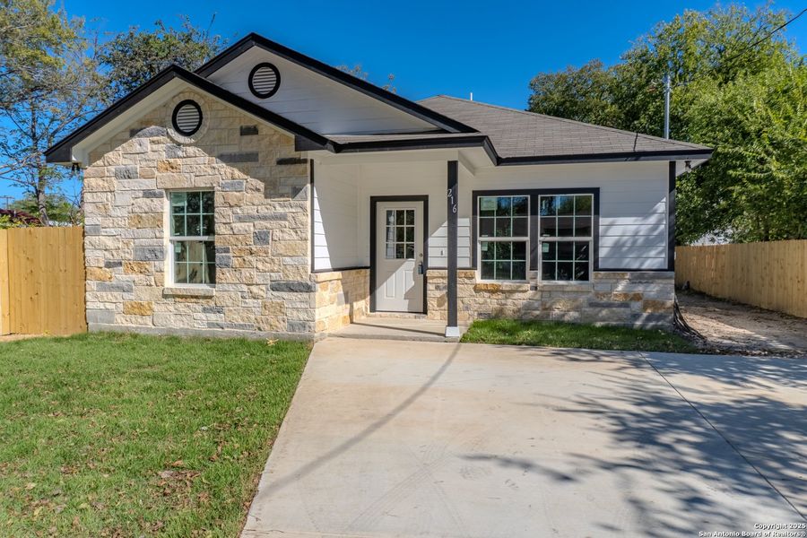 Front exterior of a new home in , San Antonio, TX, highlighting curb appeal (Image 1). Front exterior of a new home in , San Antonio, TX, highlighting curb appeal (Image 1).